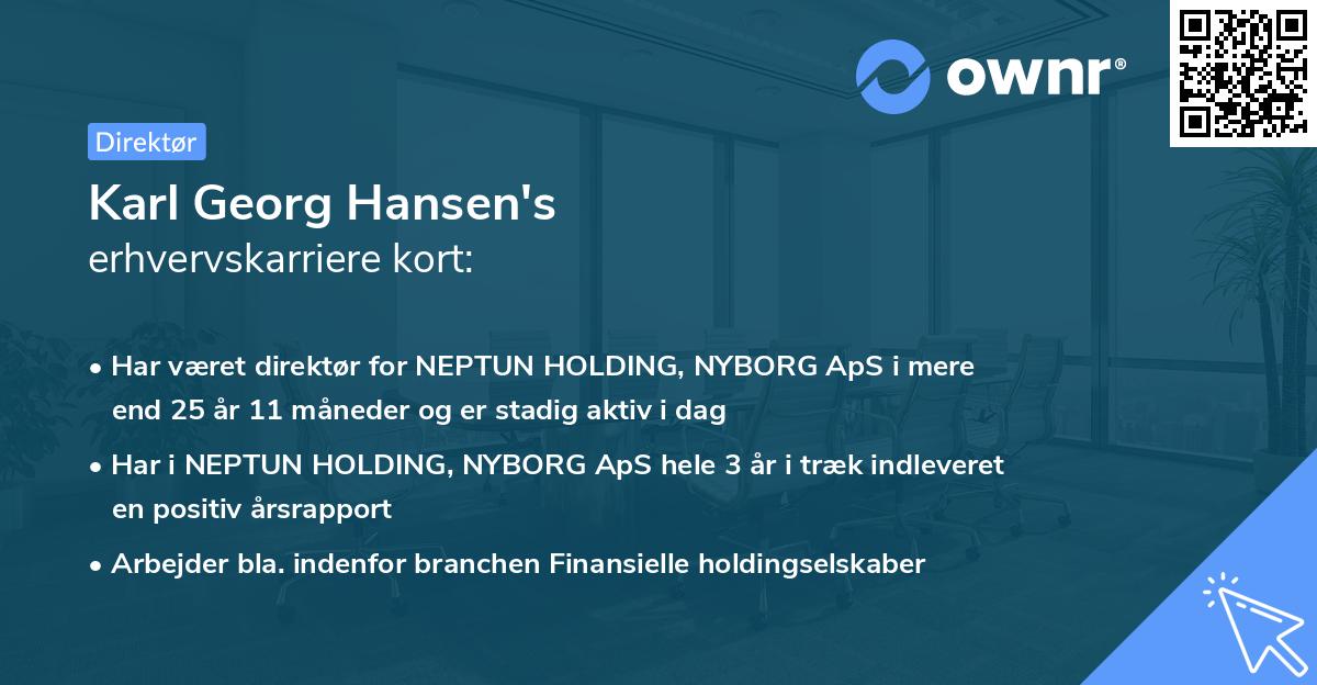 Karl Georg Hansen's erhvervskarriere kort