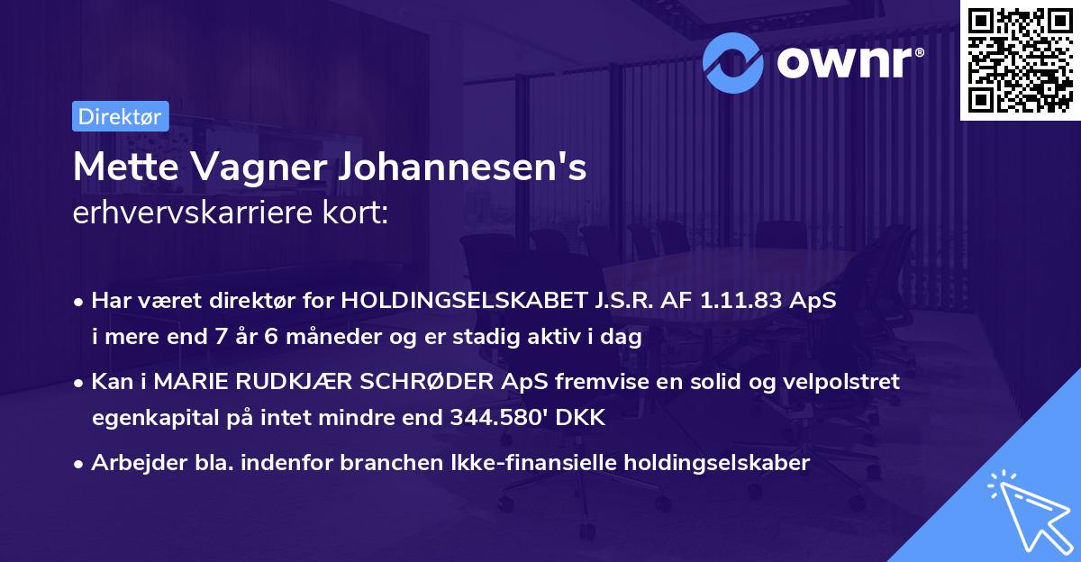 Mette Vagner Johannesen's erhvervskarriere kort