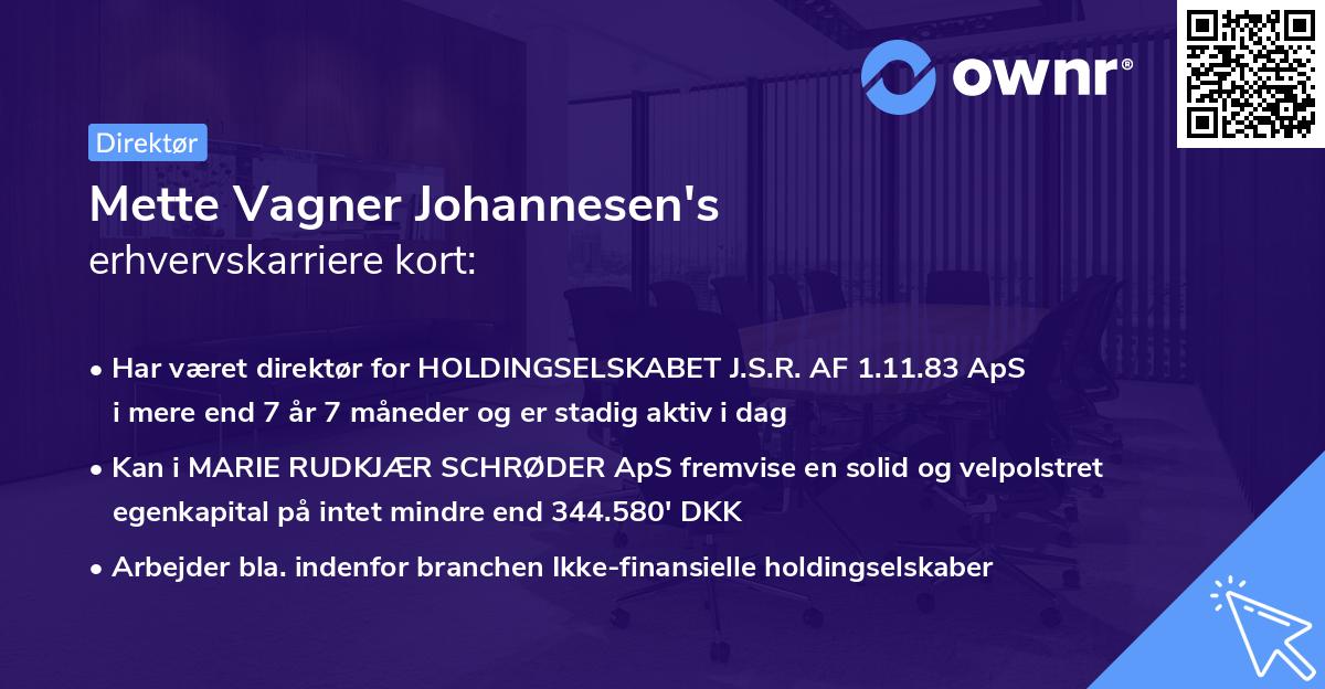 Mette Vagner Johannesen's erhvervskarriere kort