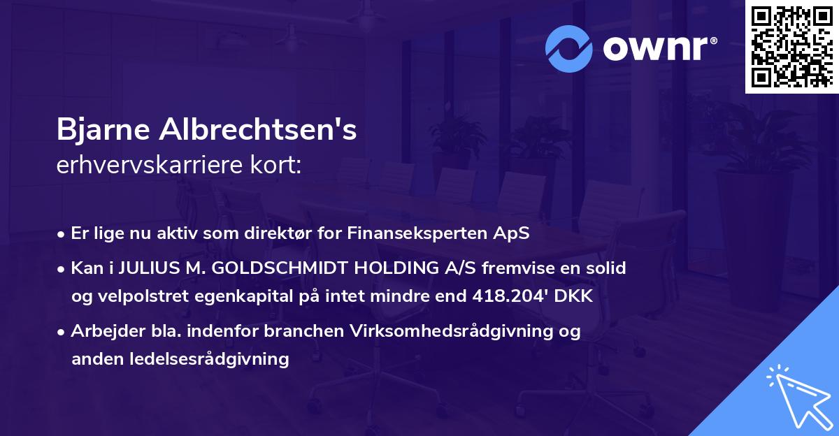 Bjarne Albrechtsen's erhvervskarriere kort