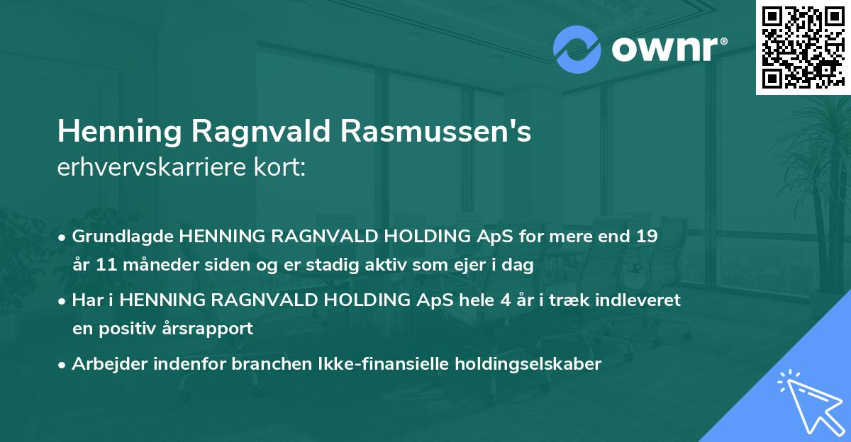 Henning Ragnvald Rasmussen's erhvervskarriere kort