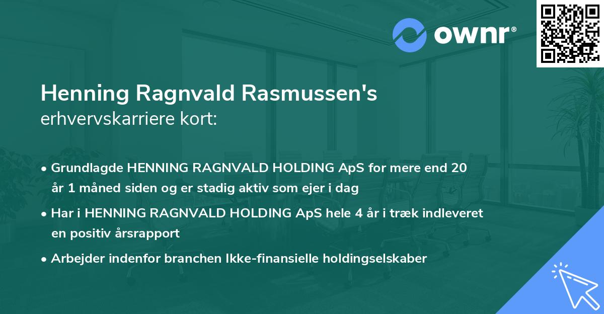 Henning Ragnvald Rasmussen's erhvervskarriere kort