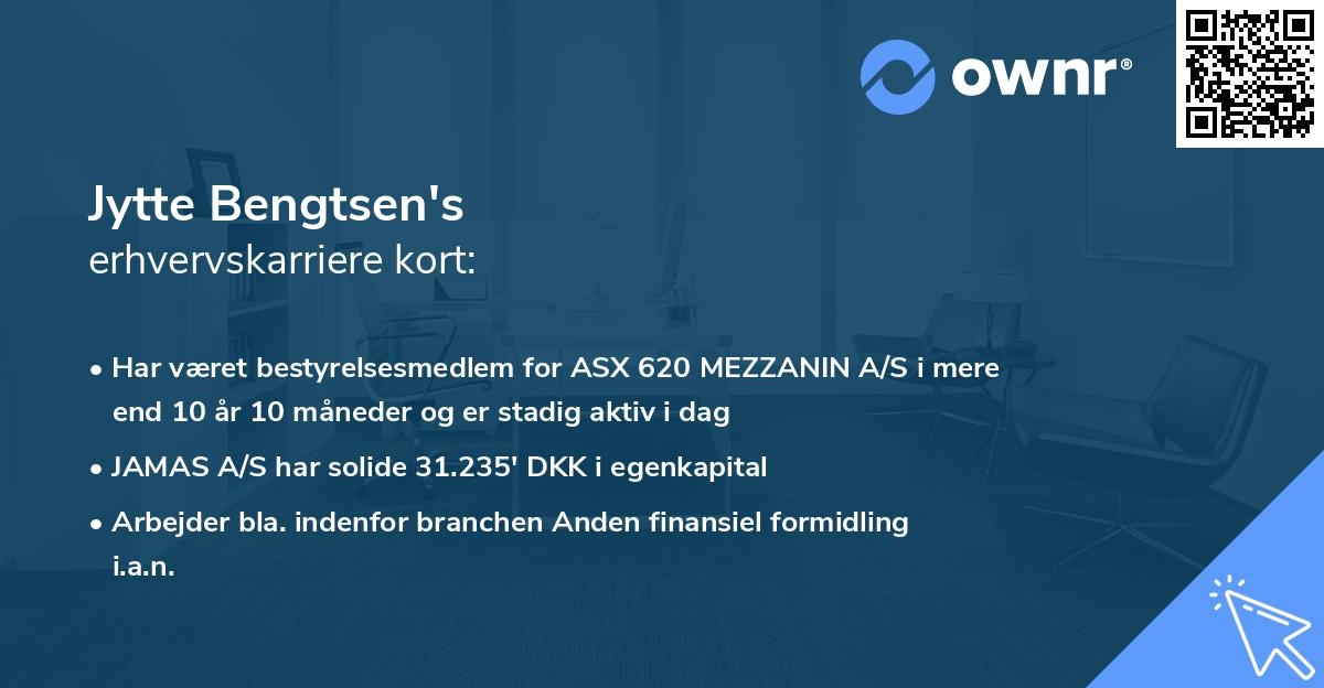 Jytte Bengtsen's erhvervskarriere kort