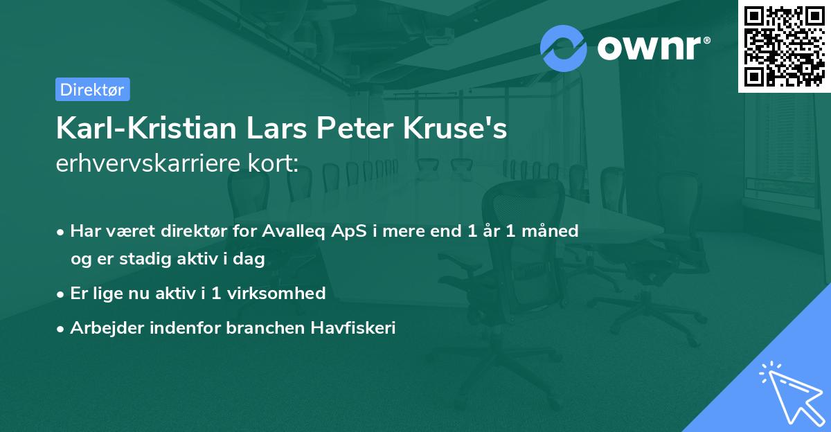 Karl-Kristian Lars Peter Kruse's erhvervskarriere kort