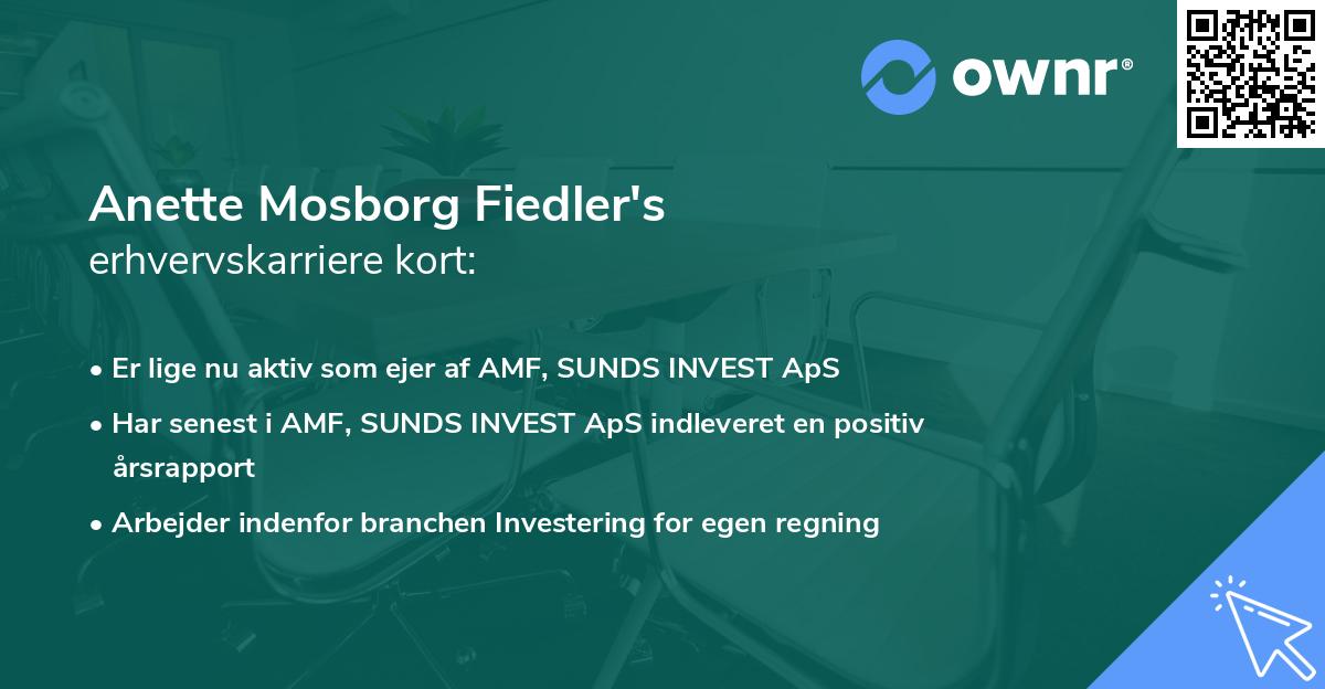 Anette Mosborg Fiedler's erhvervskarriere kort