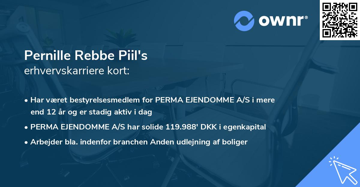 Pernille Rebbe Piil's erhvervskarriere kort