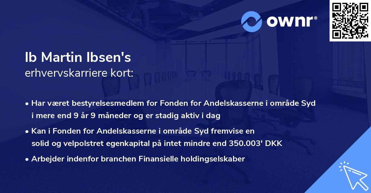 Ib Martin Ibsen's erhvervskarriere kort