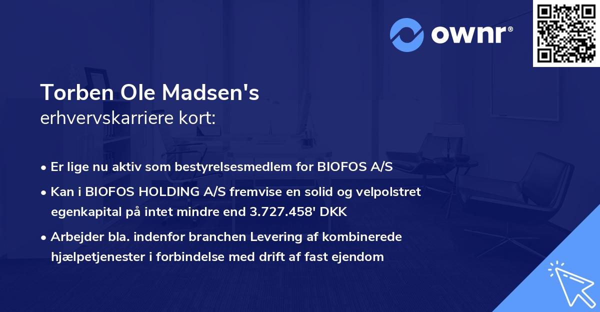 Torben Ole Madsen's erhvervskarriere kort