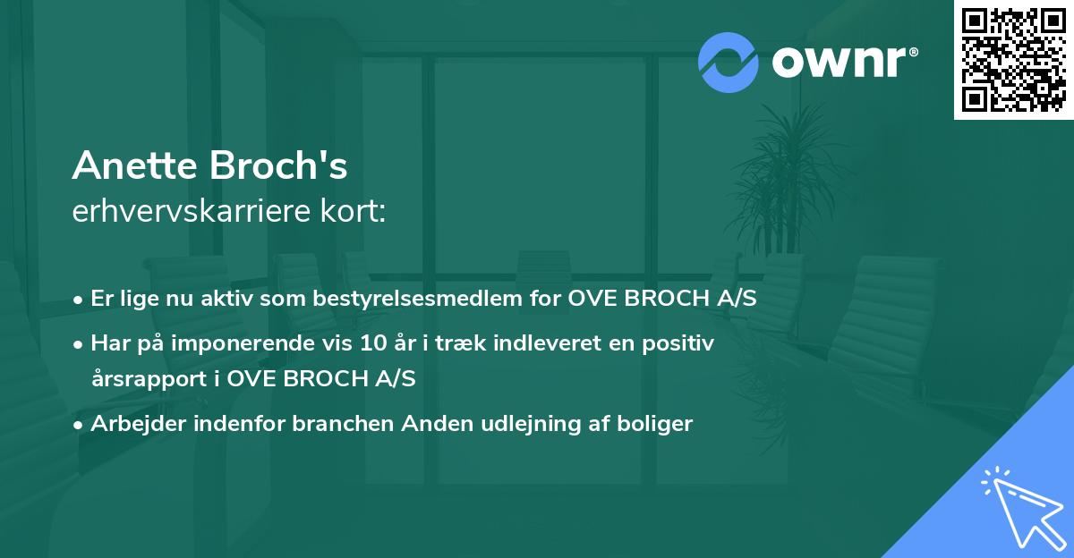 Anette Broch's erhvervskarriere kort