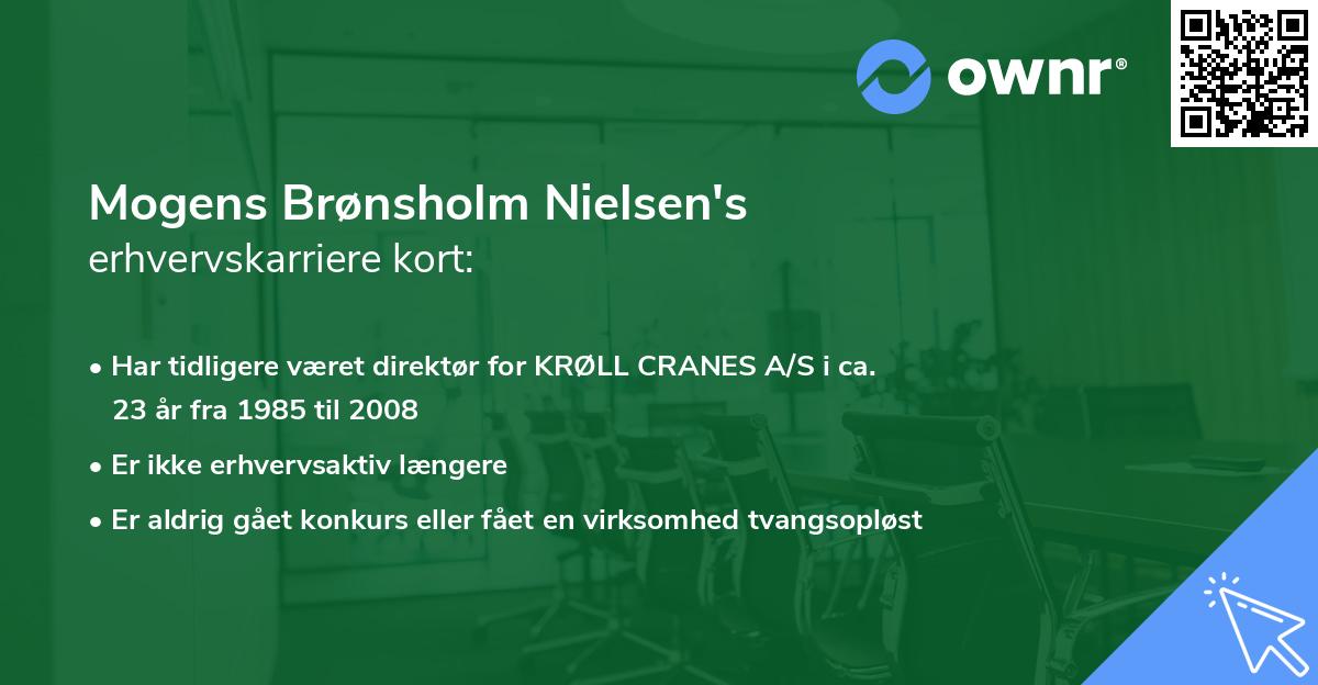 Mogens Brønsholm Nielsen's erhvervskarriere kort
