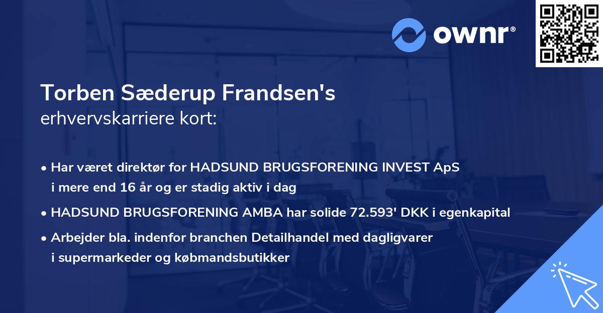 Torben Sæderup Frandsen's erhvervskarriere kort