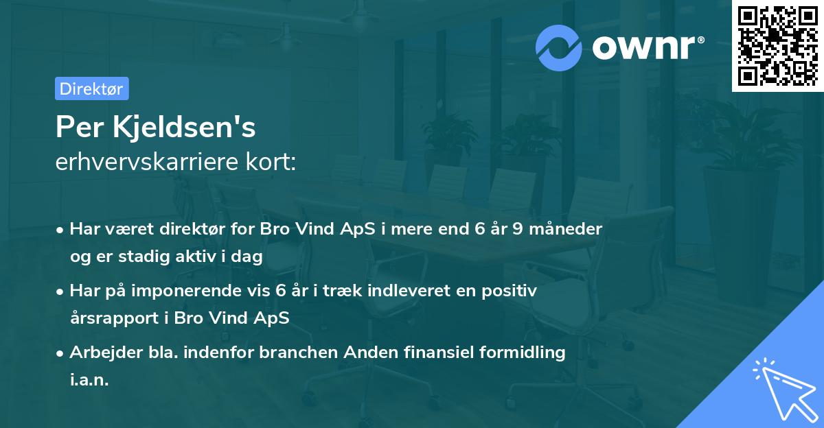 Per Kjeldsen's erhvervskarriere kort