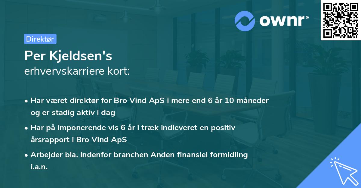 Per Kjeldsen's erhvervskarriere kort
