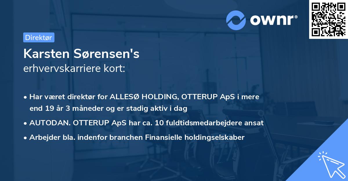 Karsten Sørensen's erhvervskarriere kort