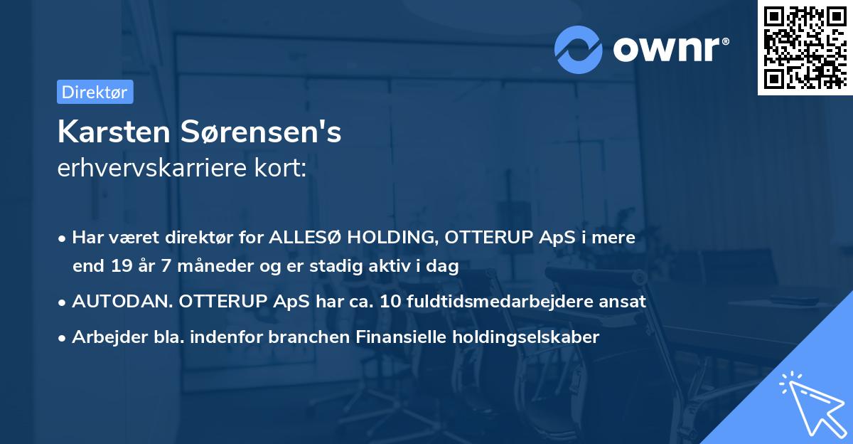Karsten Sørensen's erhvervskarriere kort