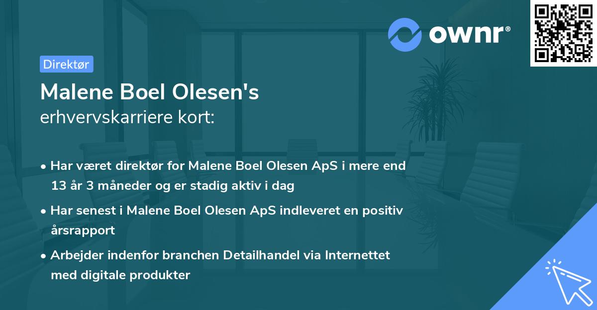 Malene Boel Olesen's erhvervskarriere kort