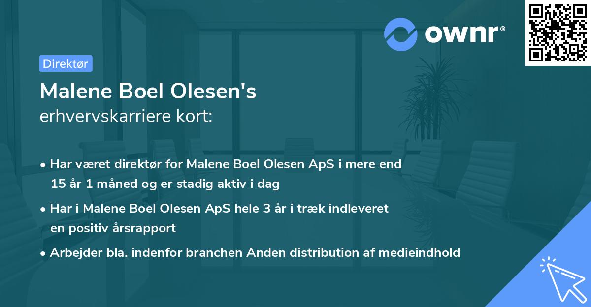 Malene Boel Olesen's erhvervskarriere kort