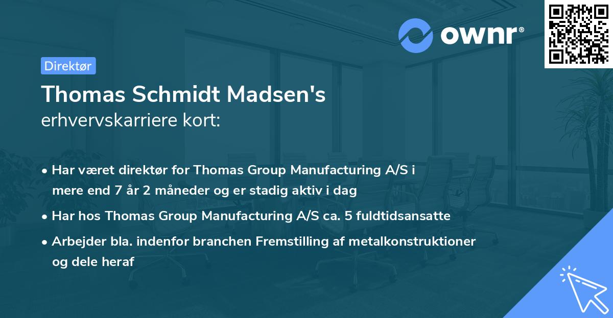 Thomas Schmidt Madsen's erhvervskarriere kort
