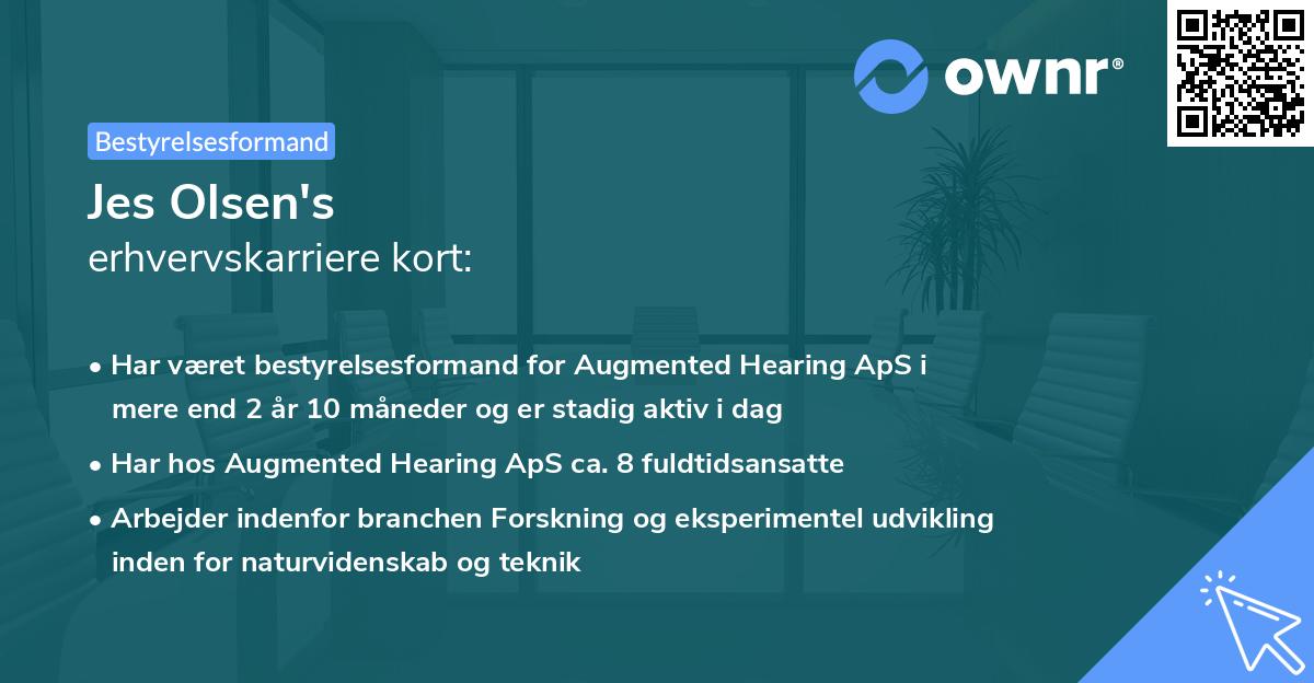 Jes Olsen's erhvervskarriere kort