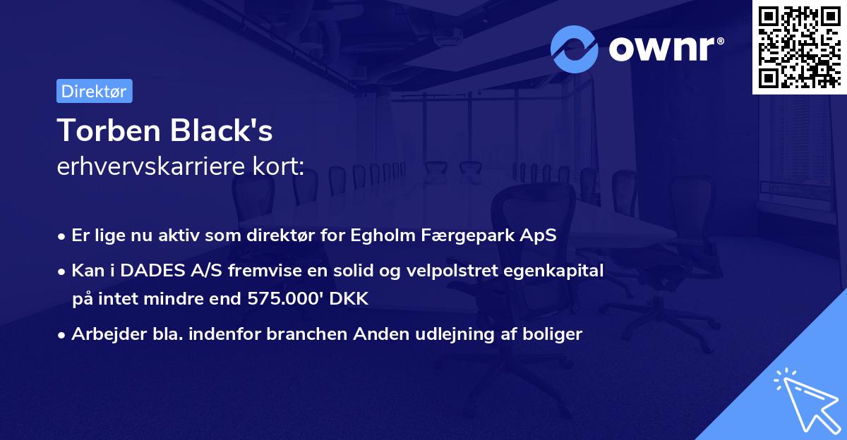 Torben Black's erhvervskarriere kort