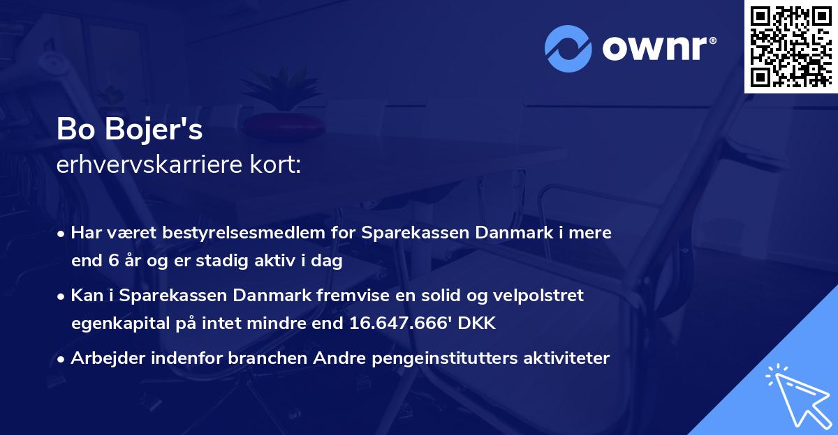 Bo Bojer's erhvervskarriere kort