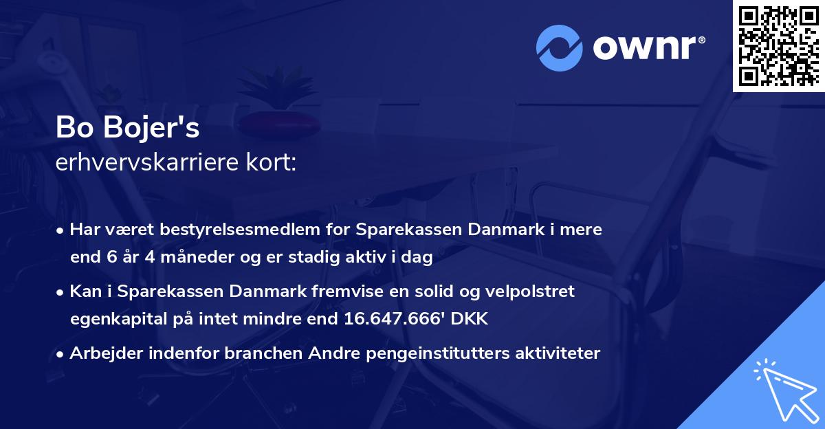 Bo Bojer's erhvervskarriere kort