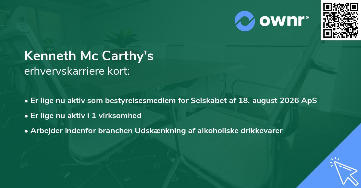 Kenneth Mc Carthy's erhvervskarriere kort