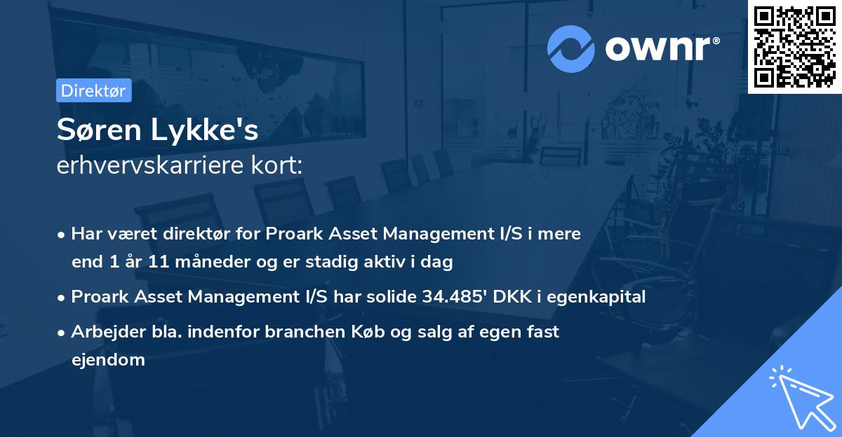 Søren Lykke's erhvervskarriere kort