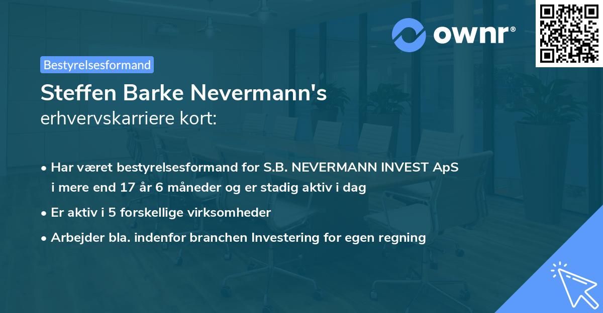 Steffen Barke Nevermann's erhvervskarriere kort