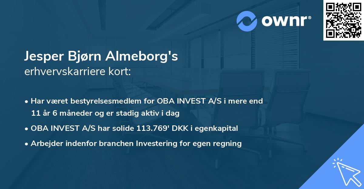 Jesper Bjørn Almeborg's erhvervskarriere kort