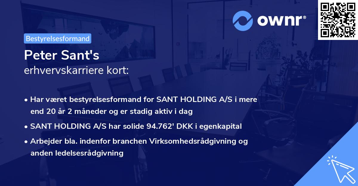 Peter Sant's erhvervskarriere kort