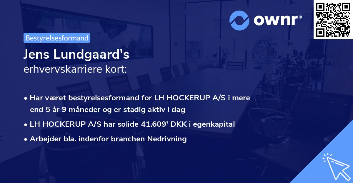 Jens Lundgaard's erhvervskarriere kort