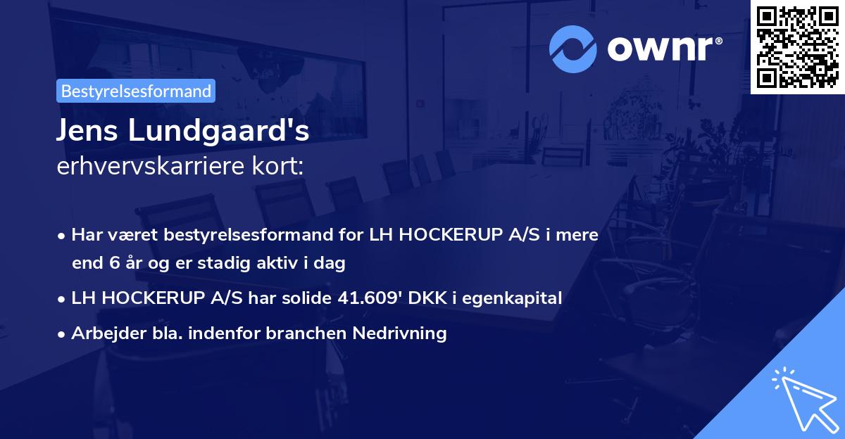 Jens Lundgaard's erhvervskarriere kort