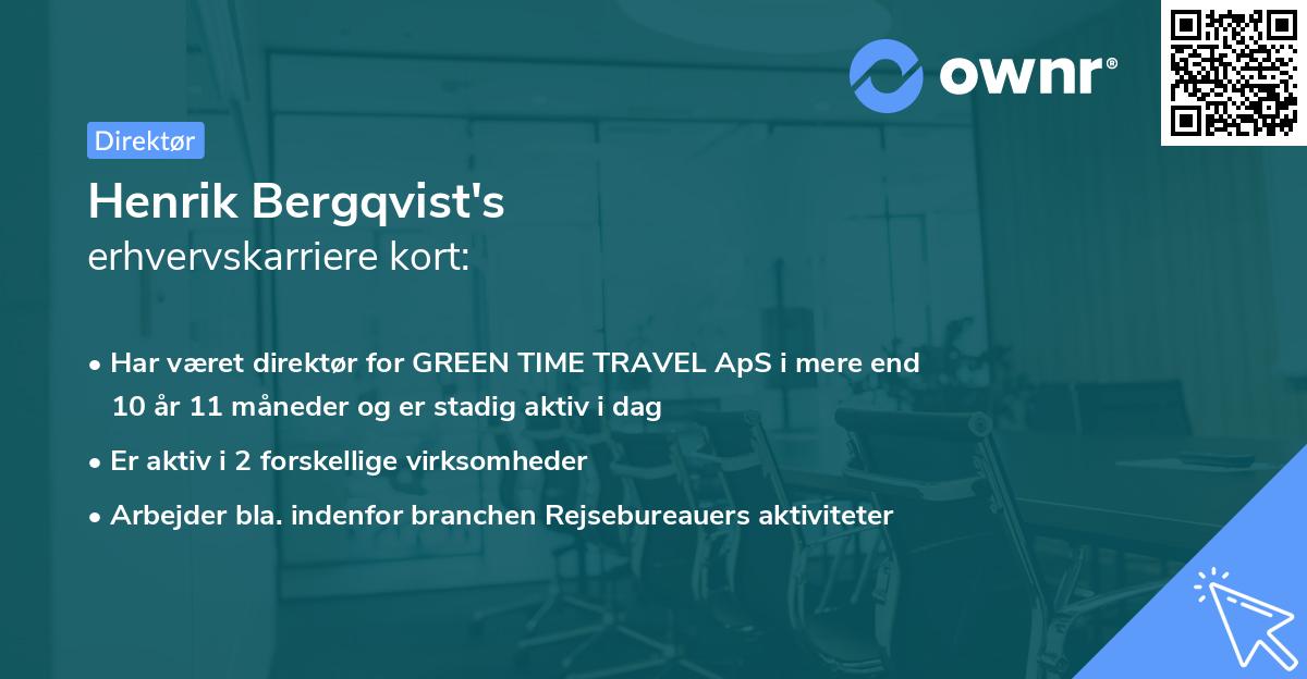 Henrik Bergqvist's erhvervskarriere kort