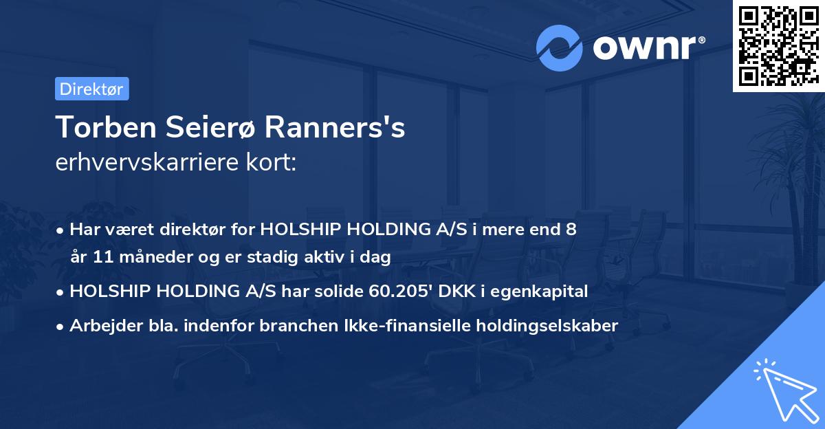 Torben Seierø Ranners's erhvervskarriere kort