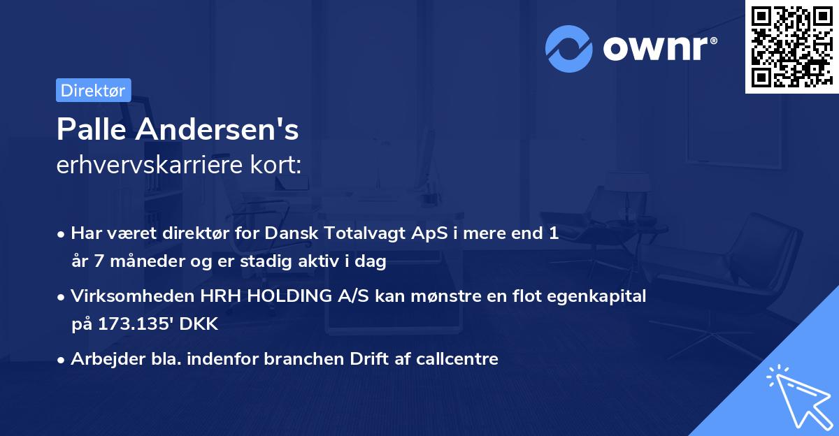 Palle Andersen's erhvervskarriere kort