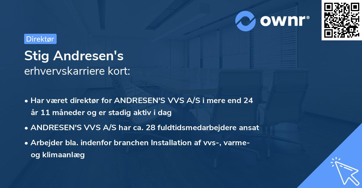 Stig Andresen's erhvervskarriere kort