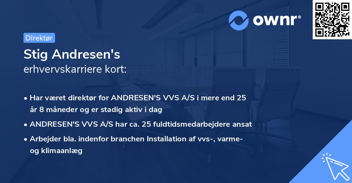 Stig Andresen's erhvervskarriere kort