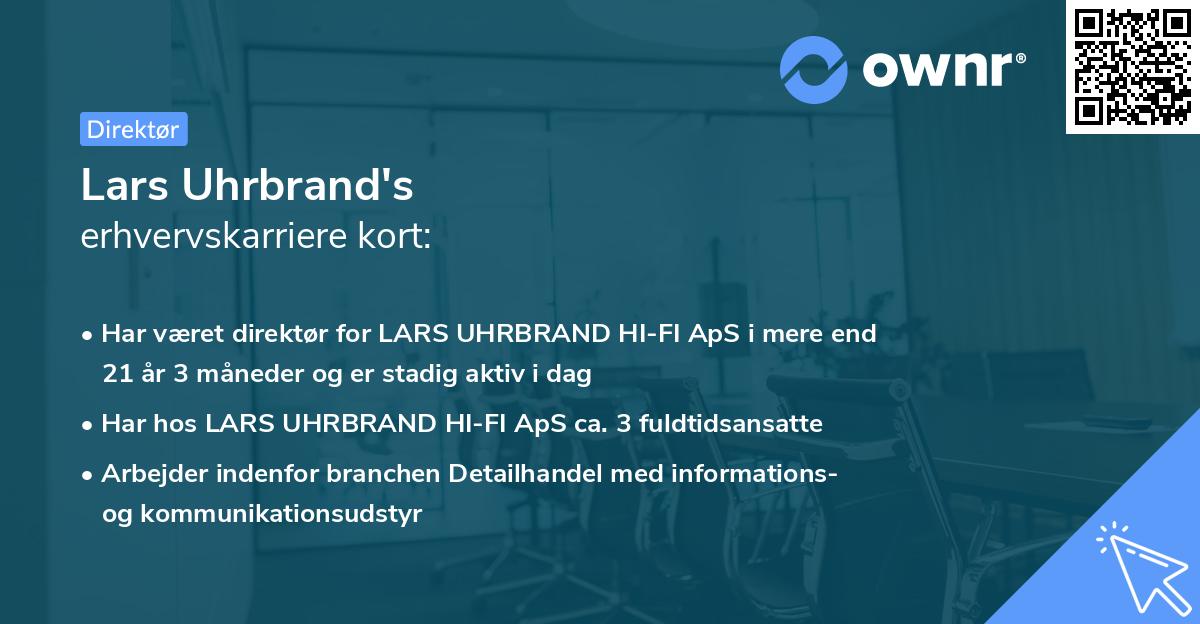Lars Uhrbrand's erhvervskarriere kort
