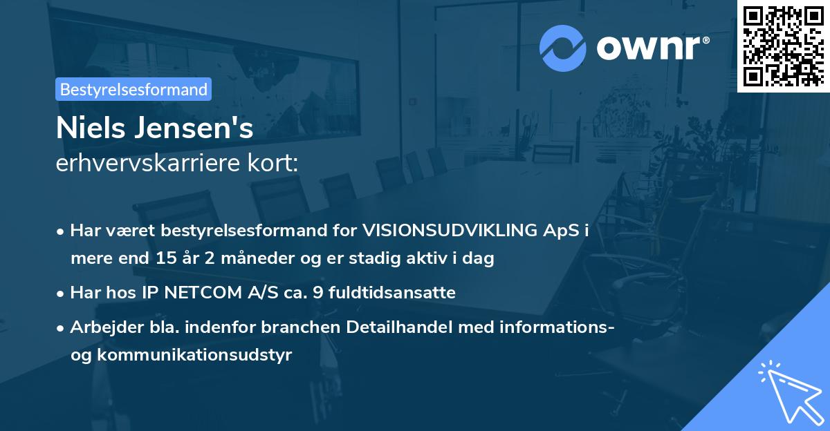 Niels Jensen's erhvervskarriere kort
