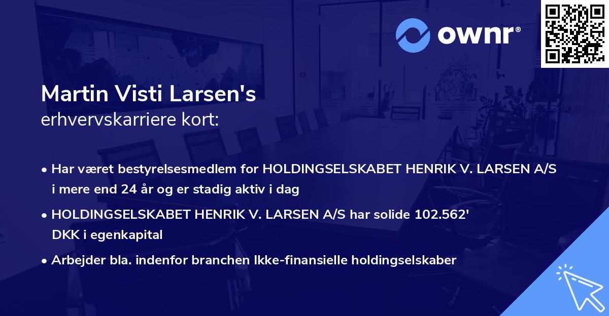 Martin Visti Larsen's erhvervskarriere kort