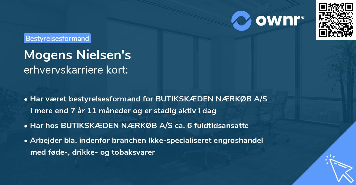 Mogens Nielsen's erhvervskarriere kort