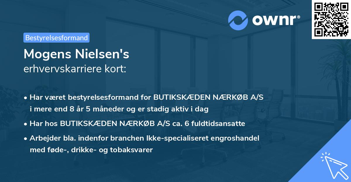 Mogens Nielsen's erhvervskarriere kort