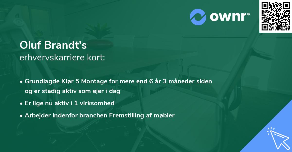 Oluf Brandt's erhvervskarriere kort