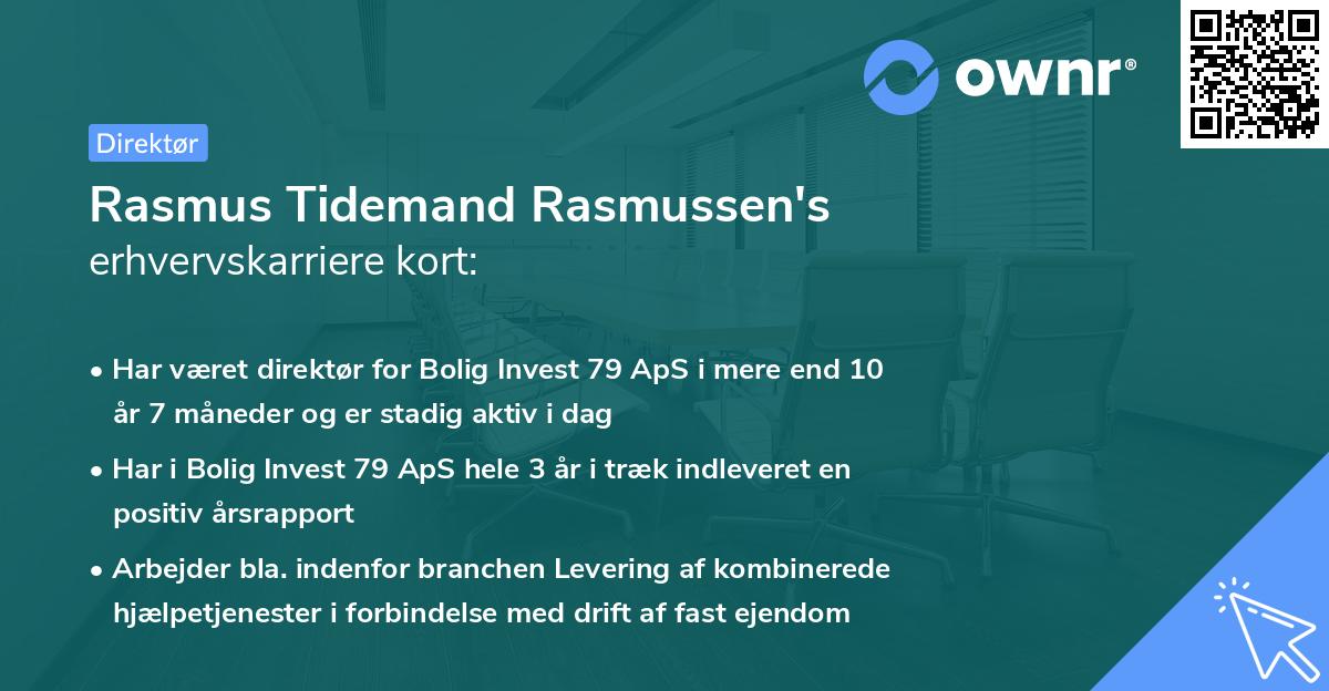 Rasmus Tidemand Rasmussen's erhvervskarriere kort