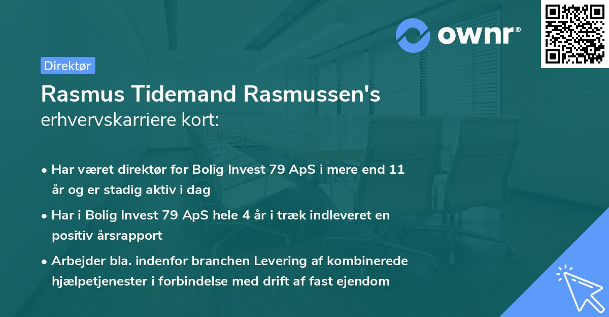 Rasmus Tidemand Rasmussen's erhvervskarriere kort