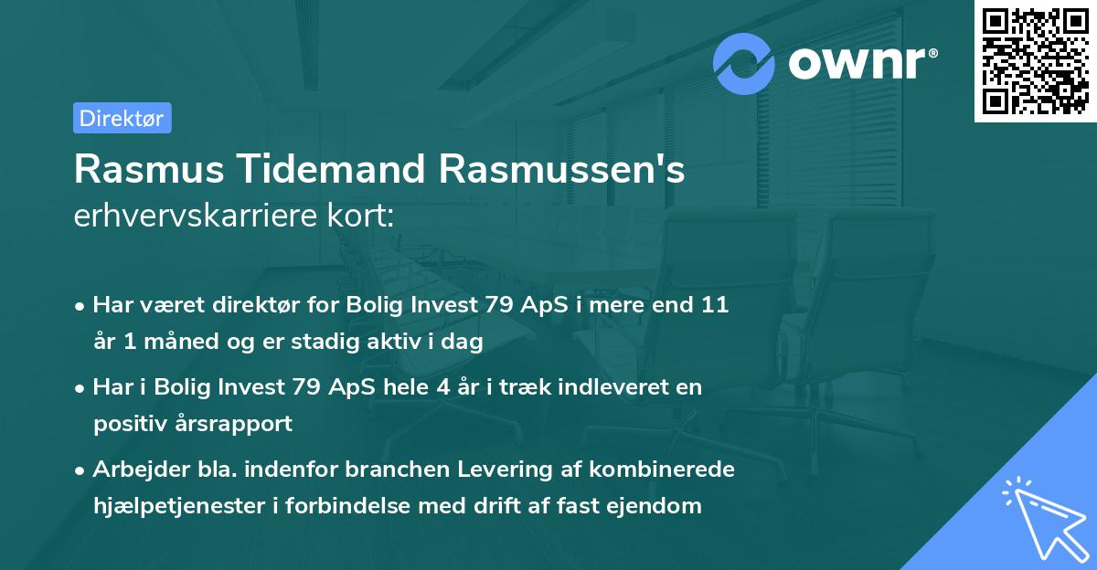 Rasmus Tidemand Rasmussen's erhvervskarriere kort