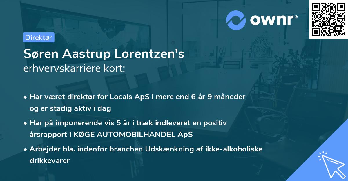 Søren Aastrup Lorentzen's erhvervskarriere kort