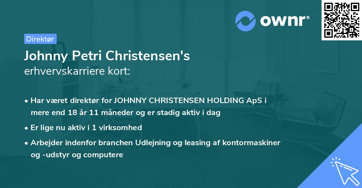Johnny Petri Christensen's erhvervskarriere kort