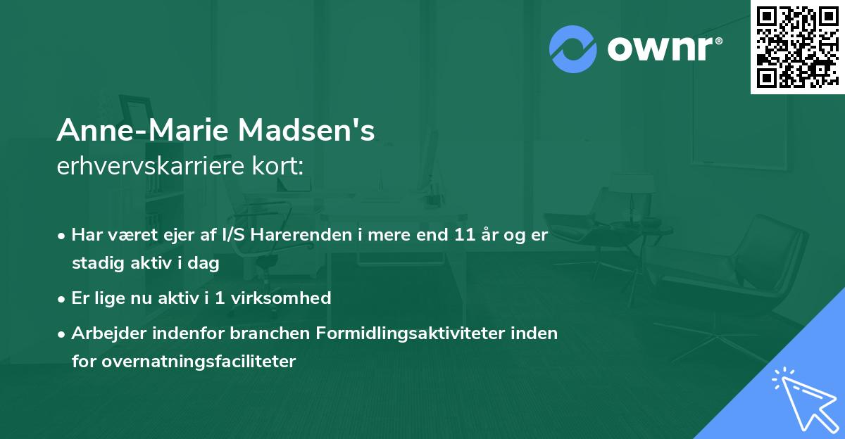 Anne-Marie Madsen's erhvervskarriere kort